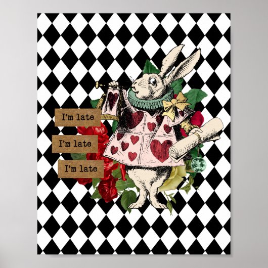 Alice in Wonderland White Rabbit Poster (Voorkant)