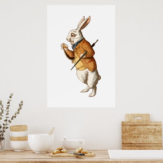 Alice in Wonderland - White Rabbit Poster (Keuken)