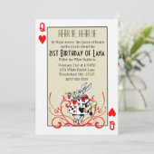 Alice in Wonderland White Rabbit Queen of Hearts Kaart (Staand voorkant)