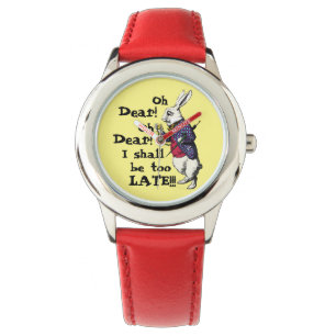 Alice in Wonderland White Rabbit Quotes Horloge