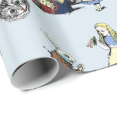 Alice in Wonderland White Rabbit & Red Queen Cat Cadeaupapier (Rol Hoek)