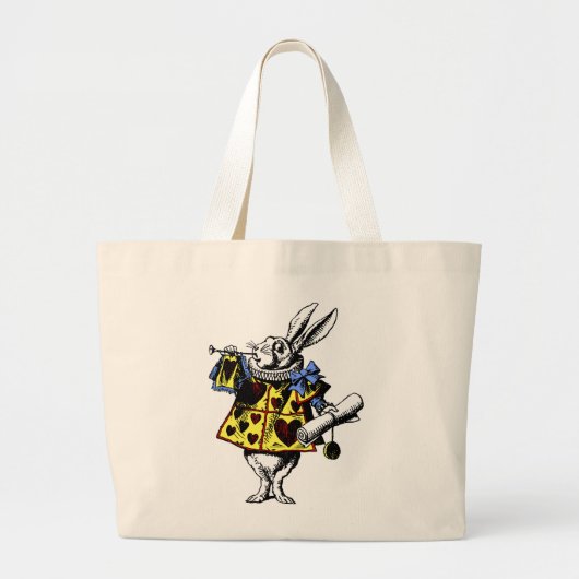 Alice In Wonderland White Rabbit Shirt Grote Tote Bag (Voorkant)