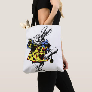 Alice in Wonderland White Rabbit Shirt Tote Bag
