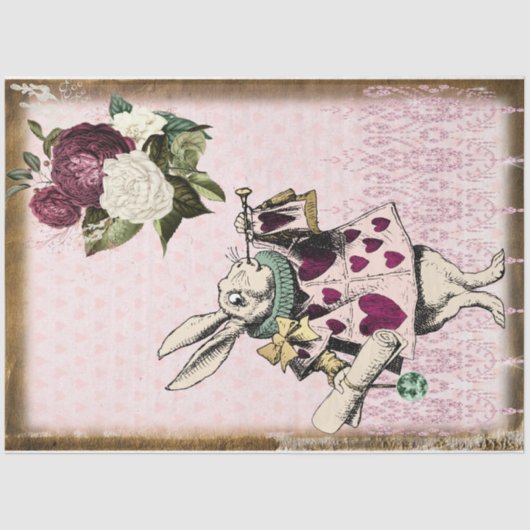 Alice in Wonderland White Rabbit Tissuepapier (Voorkant)