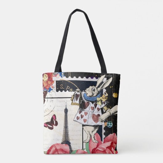 Alice in Wonderland White Rabbit Tote Bag (Achterkant)