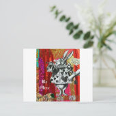 Alice in Wonderland White Rabbit Valentijn Briefkaart (Staand voorkant)