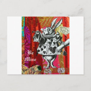 Alice in Wonderland White Rabbit Valentijn Briefkaart
