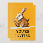 Alice in Wonderland White Rabbit verjaardagsfeestj Kaart (Voorkant / Achterkant)