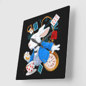 Alice in Wonderland - White Rabbit Vierkante Klok (Hoek)