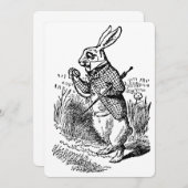 Alice in Wonderland White Rabbit Watch Invitation Kaart (Voorkant / Achterkant)