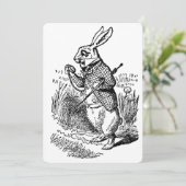 Alice in Wonderland White Rabbit Watch Invitation Kaart (Staand voorkant)