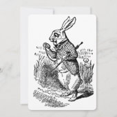 Alice in Wonderland White Rabbit Watch Invitation Kaart (Voorkant)