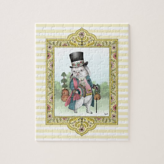 Alice in Wonderland White Rabbit Wearing Clothes Legpuzzel (Verticaal)