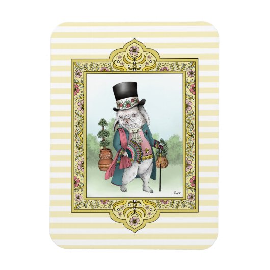 Alice in Wonderland White Rabbit Wearing Clothes Magneet (Verticaal)