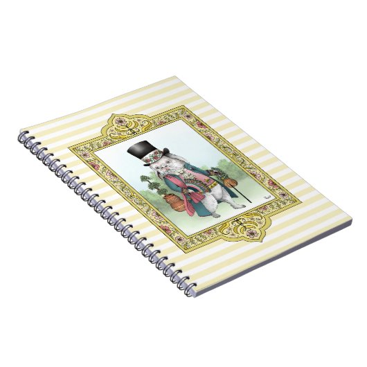 Alice in Wonderland White Rabbit Wearing Clothes Notitieboek (Rechterzijde)