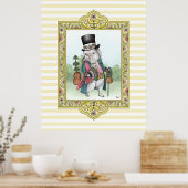 Alice in Wonderland White Rabbit Wearing Clothes Poster (Keuken)