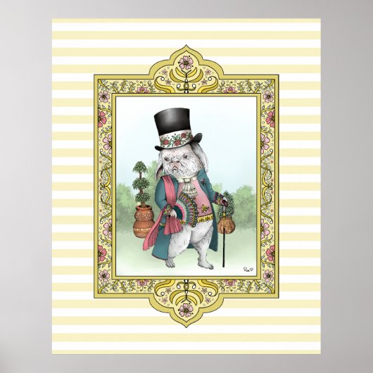 Alice in Wonderland White Rabbit Wearing Clothes Poster (Voorkant)