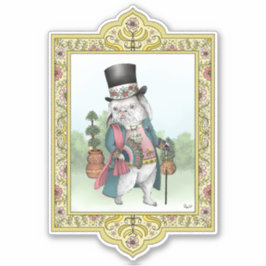 Alice in Wonderland White Rabbit Wearing Clothes Sticker