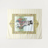 Alice in Wonderland White Rabbit Wearing Clothes Wandkleed (Voorkant (horizontaal))