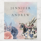 Alice in Wonderland White Rabbit Wijn Etiket (Enkel label)