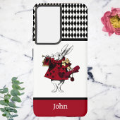 Alice in Wonderland White Red Rabbit met Trumpet Samsung Galaxy Hoesje