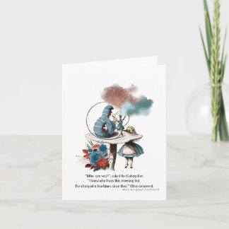 Alice in Wonderland "wie ben je?" Kaart