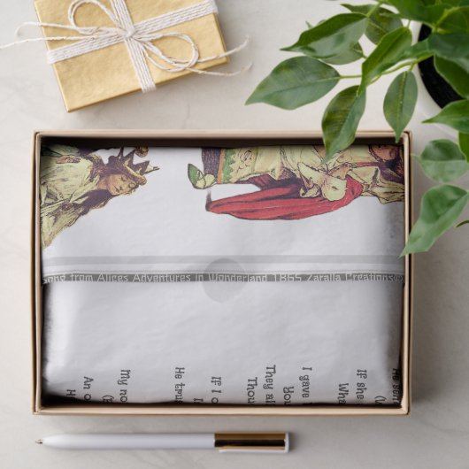 Alice in Wonderland Wie stal het Tarts Song Tissuepapier (Geschenk)