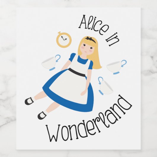 Alice in Wonderland Wijn Etiket (Enkel label)