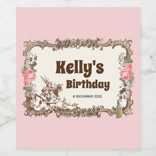 alice in wonderland wijn etiket (Enkel label)