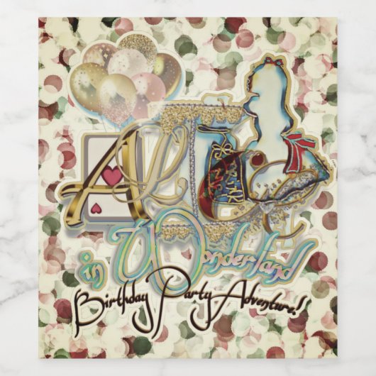 Alice in Wonderland Wijn Etiket (Enkel label)