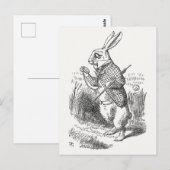 Alice in Wonderland, wit konijn controleert zijn h Briefkaart (Voorkant / Achterkant)
