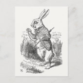 Alice in Wonderland, wit konijn controleert zijn h Briefkaart (Voorkant)