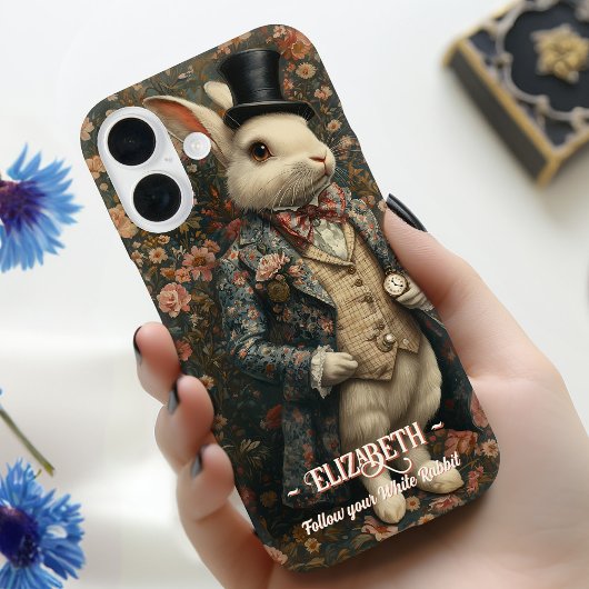 Alice in Wonderland: wit konijn in vest Case-Mate iPhone Case