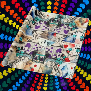 Alice in wonderland wit konijn paarse cadeaupapier