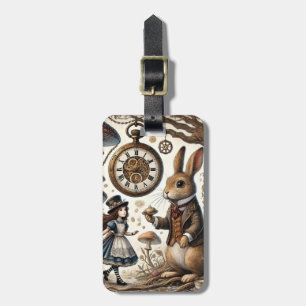 Alice in Wonderland witte konijn Bagagelabel