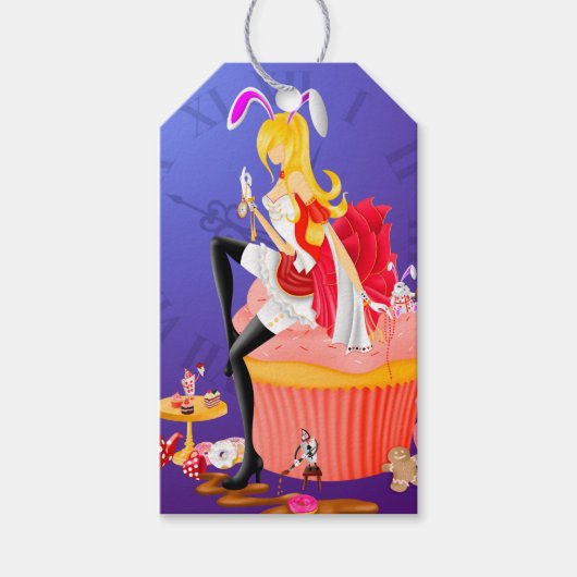Alice in Wonderland Witte Konijn  Cadeaulabel (Voorkant)