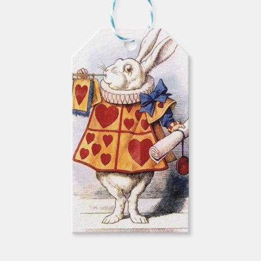 Alice in Wonderland Witte Konijn Cadeaulabel (Voorkant)
