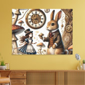 Alice in Wonderland witte konijn Canvas Afdruk (Insitu (Woonkamer))