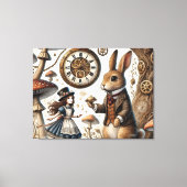 Alice in Wonderland witte konijn Canvas Afdruk (Voorkant)