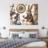Alice in Wonderland witte konijn Canvas Afdruk (Insitu (Slaapkamer))