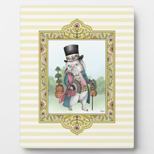 Alice in Wonderland Witte Konijn Draagt Kleren Fotoplaat (Voorkant)