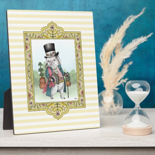 Alice in Wonderland Witte Konijn Draagt Kleren Fotoplaat (Zijkant)