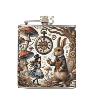 Alice in Wonderland witte konijn Heupfles