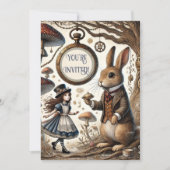 Alice in Wonderland witte konijn Kaart (Voorkant)