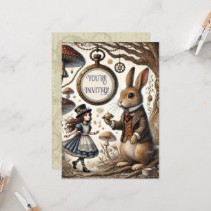 Alice in Wonderland witte konijn Kaart