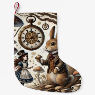 Alice in Wonderland witte konijn Kleine Kerstsok