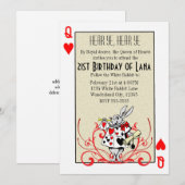 Alice in Wonderland Witte Konijn Koningin van Hart Kaart (Voorkant / Achterkant)