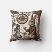 Alice in Wonderland witte konijn Kussen (Achterkant)