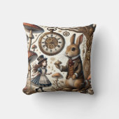 Alice in Wonderland witte konijn Kussen (Voorkant)