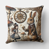 Alice in Wonderland witte konijn Kussen (Achterkant)